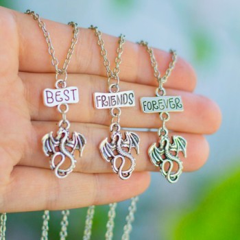 Кулон для троих друзей "Best Friends Forever. Мини дракон". Цена за набор 